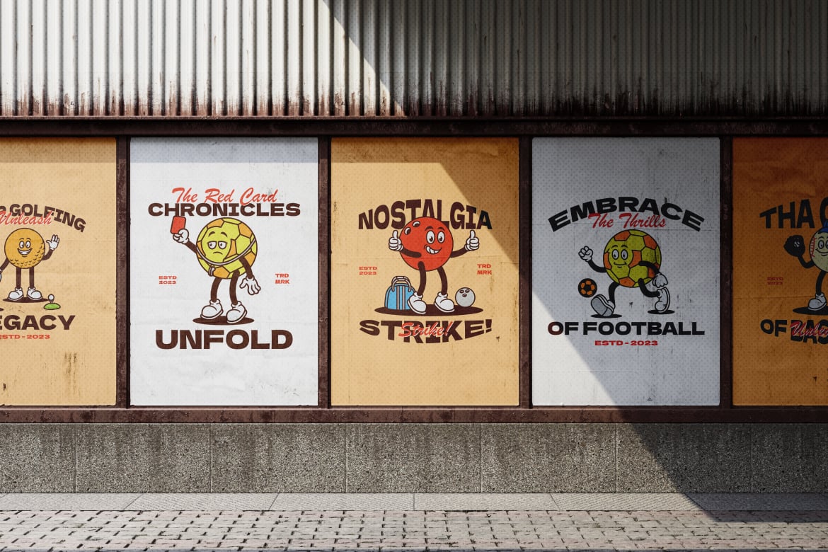 复古趣味卡通球类运动人物AI矢量插画插图PNG设计元素Retro Mascot Ball Character Illustration , 第2张-素材湾丨精选海外优质设计素材资源 复古趣味卡通球类运动人物AI矢量插画插图PNG设计元素Retro Mascot Ball Character Illustration , sucaiwan.com