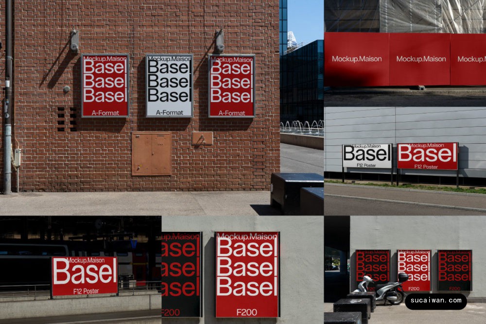 6款国外风城市LED电子屏海报广告牌设计PS展示贴图样机MOCKUP模板素材 Mockup.Maison – Basel Poster Mockup Vol 01 样机素材 sucaiwan.com