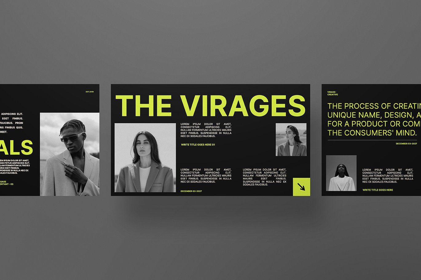 时尚极简品牌营销策划演示文稿设计ppt模版 Virages Powerpoint Presentation 幻灯图表 sucaiwan.com