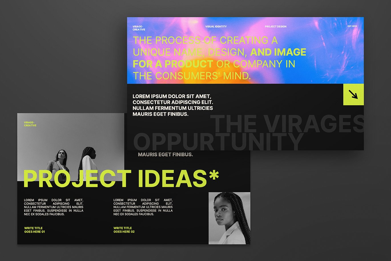 时尚极简品牌营销策划演示文稿设计ppt模版 Virages Powerpoint Presentation 幻灯图表 sucaiwan.com