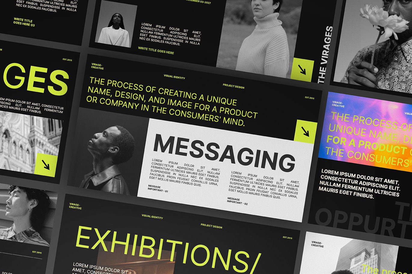 时尚极简品牌营销策划演示文稿设计ppt模版 Virages Powerpoint Presentation 幻灯图表 sucaiwan.com