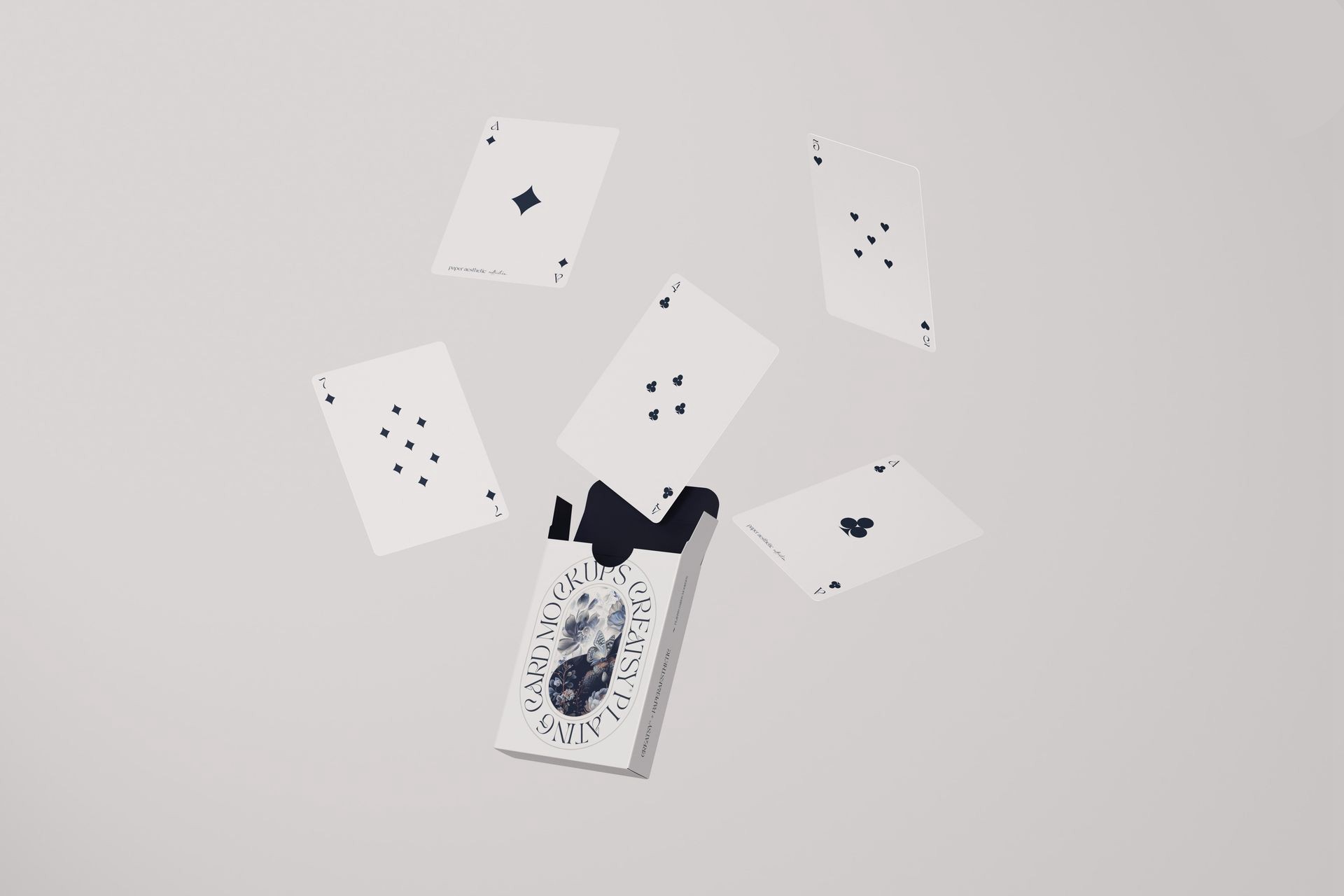 6款时尚扑克牌塔罗牌卡片设计展示效果图PSD样机模板素材 Playing Cards Mockup Set v.1 样机素材 sucaiwan.com