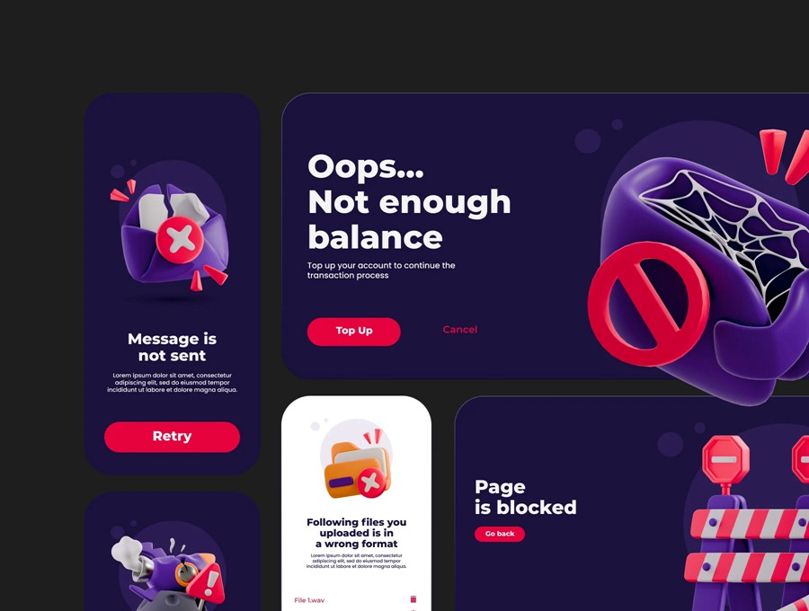 12款3D立体质感404访问密码错误链接丢失状态插图图标Icons设计Blender/Figma/PNG格式素材 Fail States 3D Icon 图标素材 第7张-素材湾丨精选海外优质设计素材资源 12款3D立体质感404访问密码错误链接丢失状态插图图标Icons设计Blender/Figma/PNG格式素材 Fail States 3D Icon 图标素材 sucaiwan.com