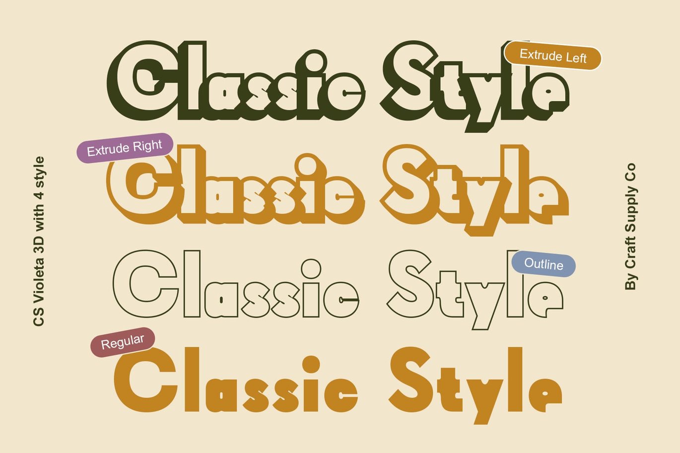 现代复古品牌海报徽标设计无衬线英文字体安装包 Violeta 3D 设计素材 第3张-素材湾丨精选海外优质设计素材资源 现代复古品牌海报徽标设计无衬线英文字体安装包 Violeta 3D 设计素材 sucaiwan.com