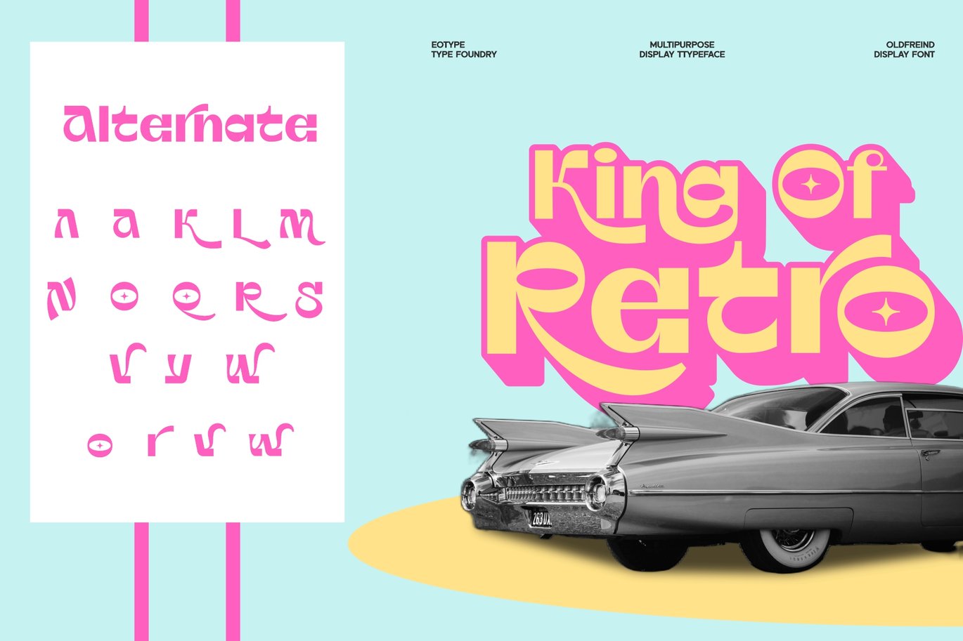复古俏皮逆反差徽标Logo产品海报标题设计PSAI英文字体安装包 OldFriend – Display Font 设计素材 sucaiwan.com