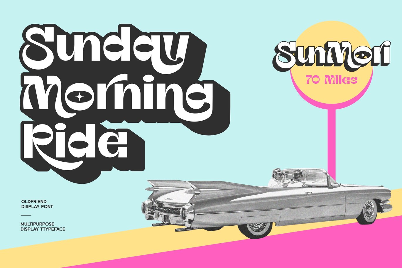复古俏皮逆反差徽标Logo产品海报标题设计PSAI英文字体安装包 OldFriend – Display Font 设计素材 sucaiwan.com