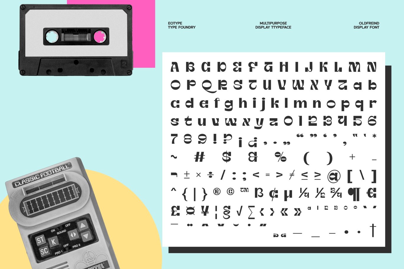 复古俏皮逆反差徽标Logo产品海报标题设计PSAI英文字体安装包 OldFriend – Display Font 设计素材 sucaiwan.com