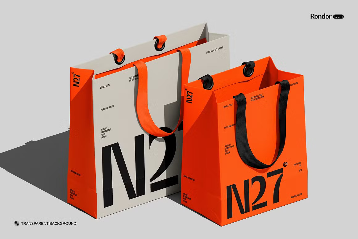 6款时尚商品购物袋手提袋纸袋设计展示效果图PSD样机模板素材 Paper Bag Mockup Set 样机素材 第5张-素材湾丨精选海外优质设计素材资源 6款时尚商品购物袋手提袋纸袋设计展示效果图PSD样机模板素材 Paper Bag Mockup Set 样机素材 sucaiwan.com