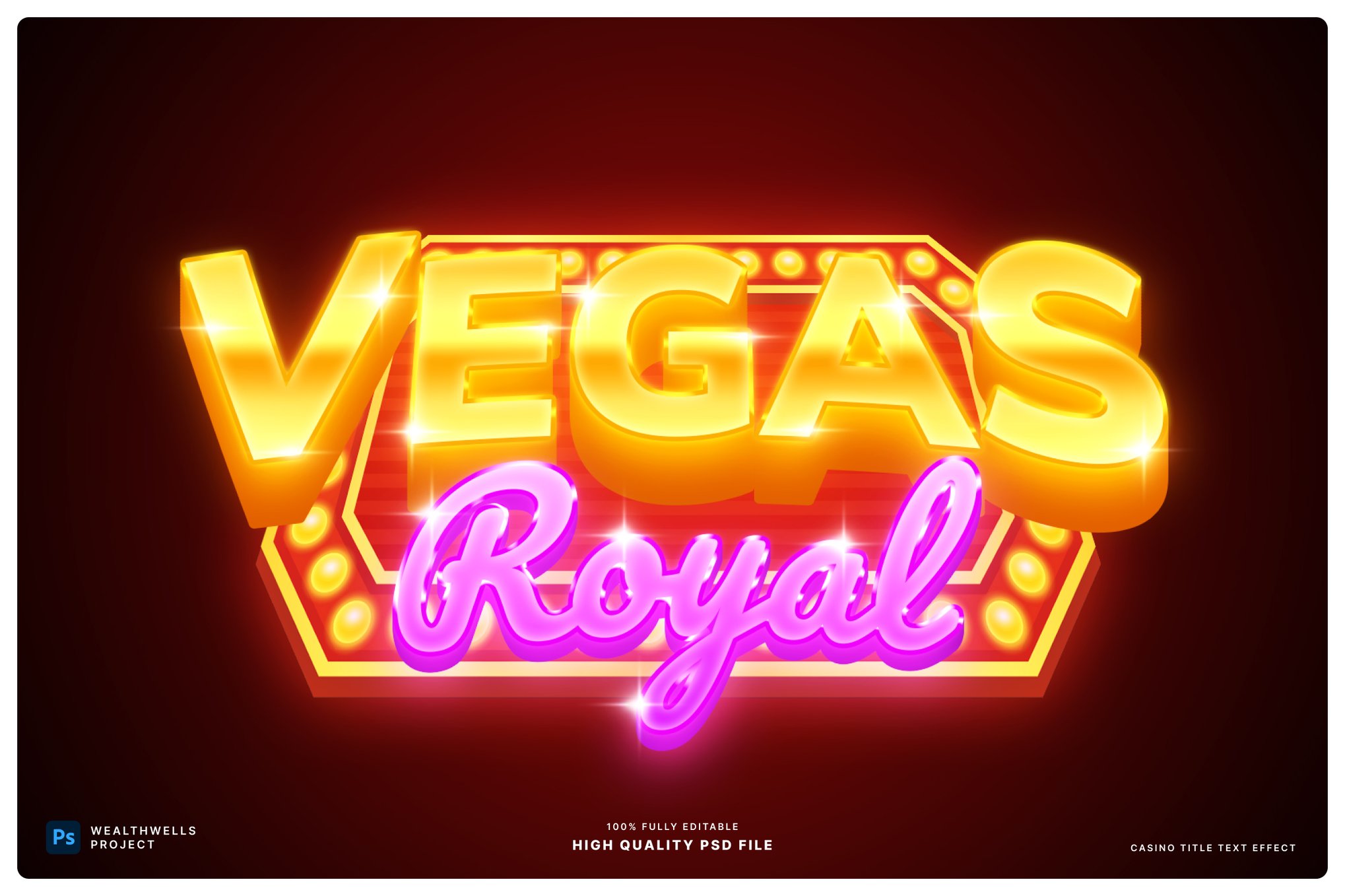 3D赌场夜店发光立体文本标题logo徽标特效样机Casino Title Text Effect 插件预设 第1张-素材湾丨精选海外优质设计素材资源 3D赌场夜店发光立体文本标题logo徽标特效样机Casino Title Text Effect 插件预设 sucaiwan.com