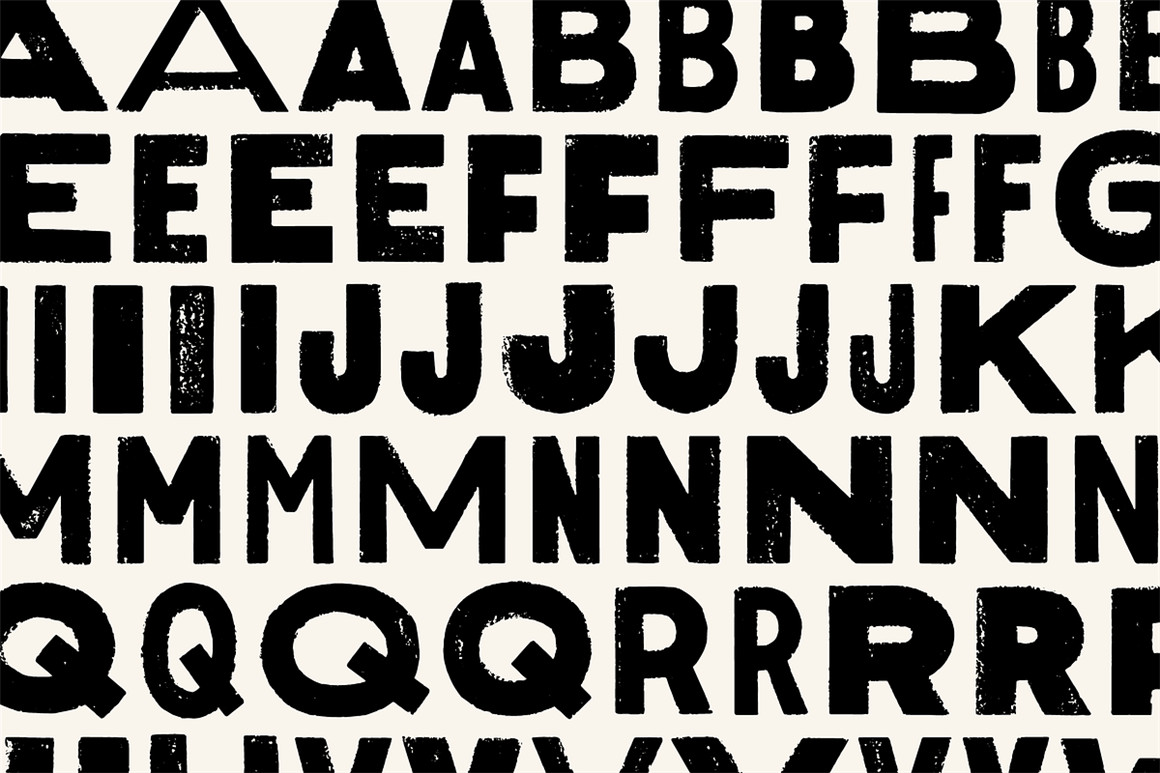 英文字体：复古不完美水墨粗糙渗透印刷墨迹印刷混合手写效果封面海报字体 Mixed Font! , sucaiwan.com