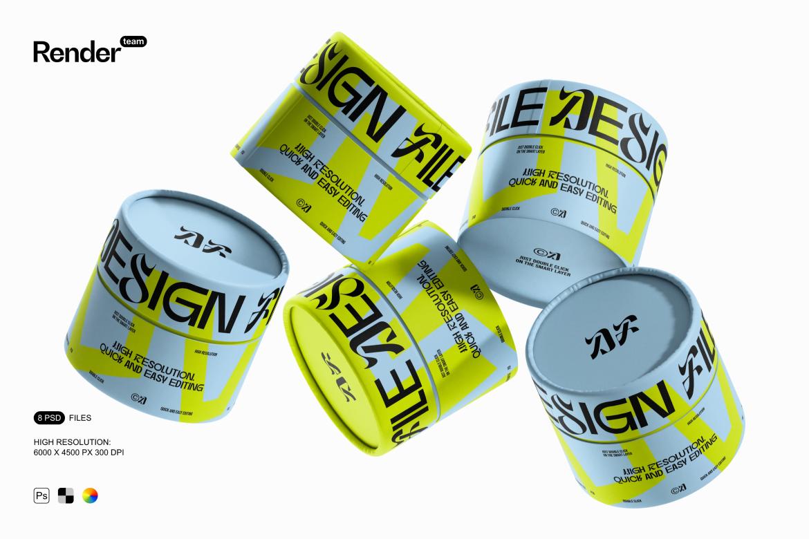 8款时尚产品包装纸管包装罐设计展示效果图PS贴图样机MOCKUP模板素材 Paper Tube Mockup Set 样机素材 第1张-素材湾丨精选海外优质设计素材资源 8款时尚产品包装纸管包装罐设计展示效果图PS贴图样机MOCKUP模板素材 Paper Tube Mockup Set 样机素材 sucaiwan.com