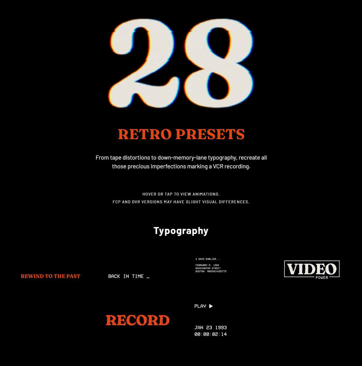 MotionVFX - mStyle VCR 复古VHS时代美学老派电影旧磁带故障失真纹理模拟达芬奇预设效果 插件预设 第22张-素材湾丨精选海外优质设计素材资源 MotionVFX - mStyle VCR 复古VHS时代美学老派电影旧磁带故障失真纹理模拟达芬奇预设效果 插件预设 sucaiwan.com