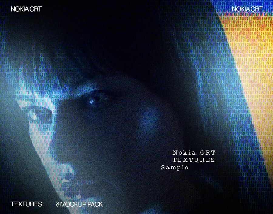 复古CRT信号故障燥点颗粒模拟纹理图片+诺基亚手机样机素材套装 ZÜLI — NOKIA RETRO CRT TEXTURES&MOCKUPS PACK 图片素材 sucaiwan.com
