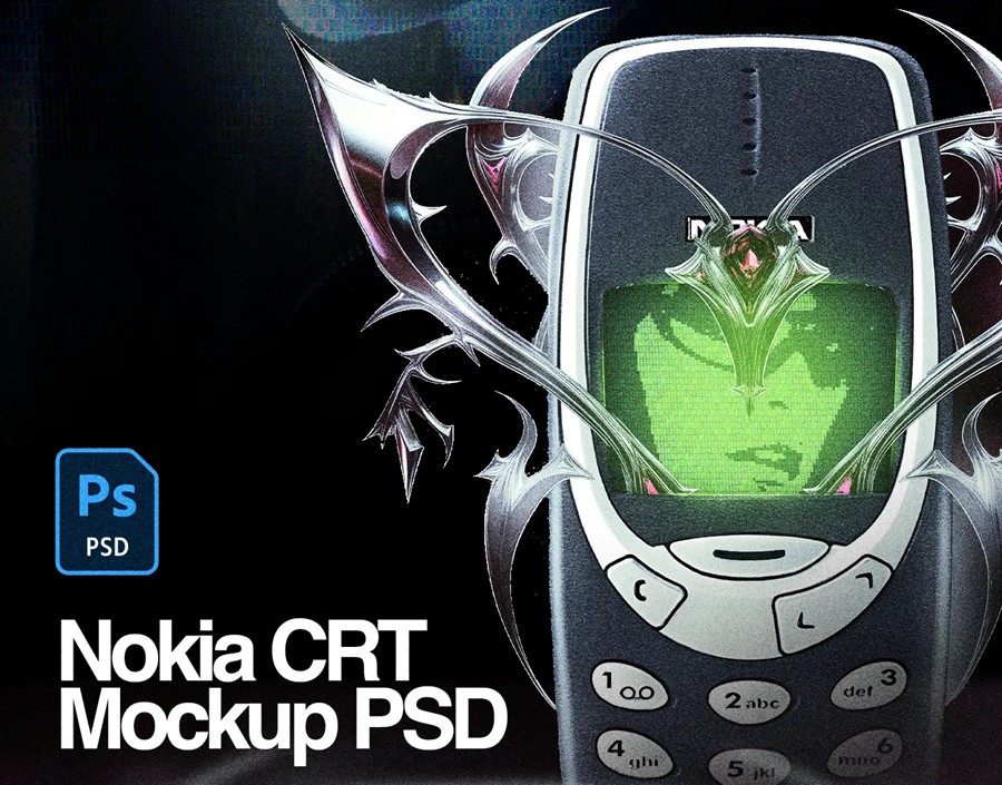 复古CRT信号故障燥点颗粒模拟纹理图片+诺基亚手机样机素材套装 ZÜLI — NOKIA RETRO CRT TEXTURES&MOCKUPS PACK 图片素材 sucaiwan.com