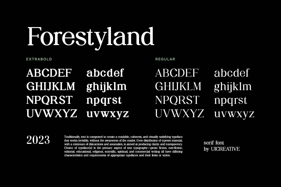 英文字体:优雅复古杂志婚礼请柬网站设计衬线英文字体安装包 Forestyland Retro Serif Family Font , 第7张-素材湾丨精选海外优质设计素材资源 英文字体:优雅复古杂志婚礼请柬网站设计衬线英文字体安装包 Forestyland Retro Serif Family Font , sucaiwan.com
