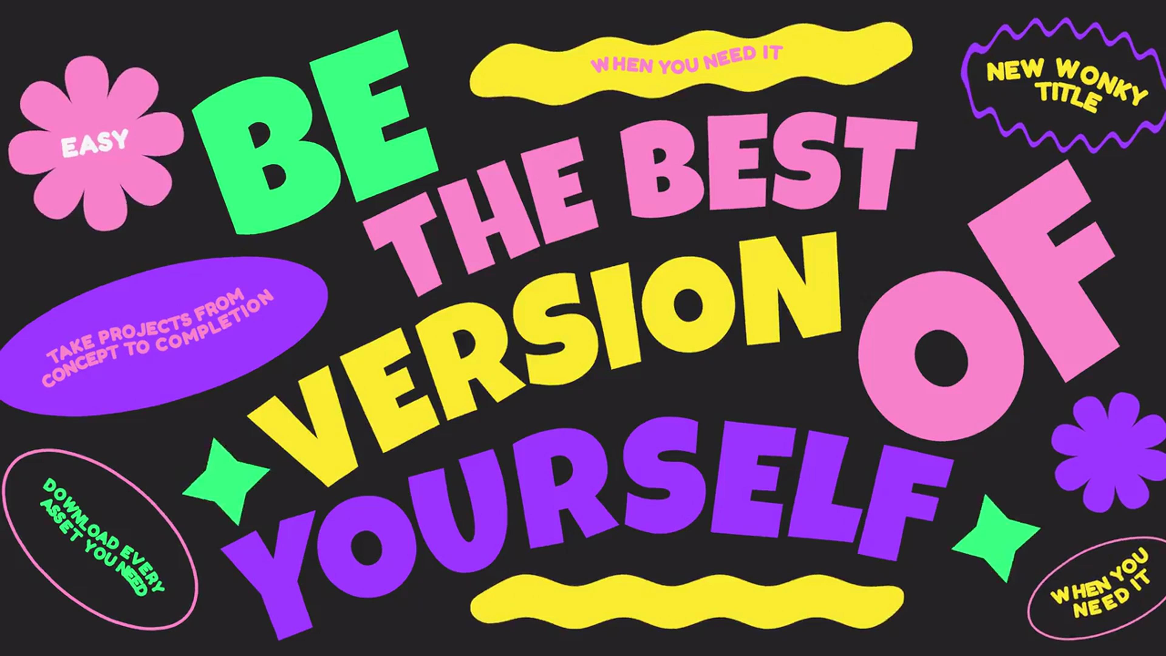 AE模板：7个多彩活力抽象都市艺术文字标题动画 Wonky Titles , sucaiwan.com