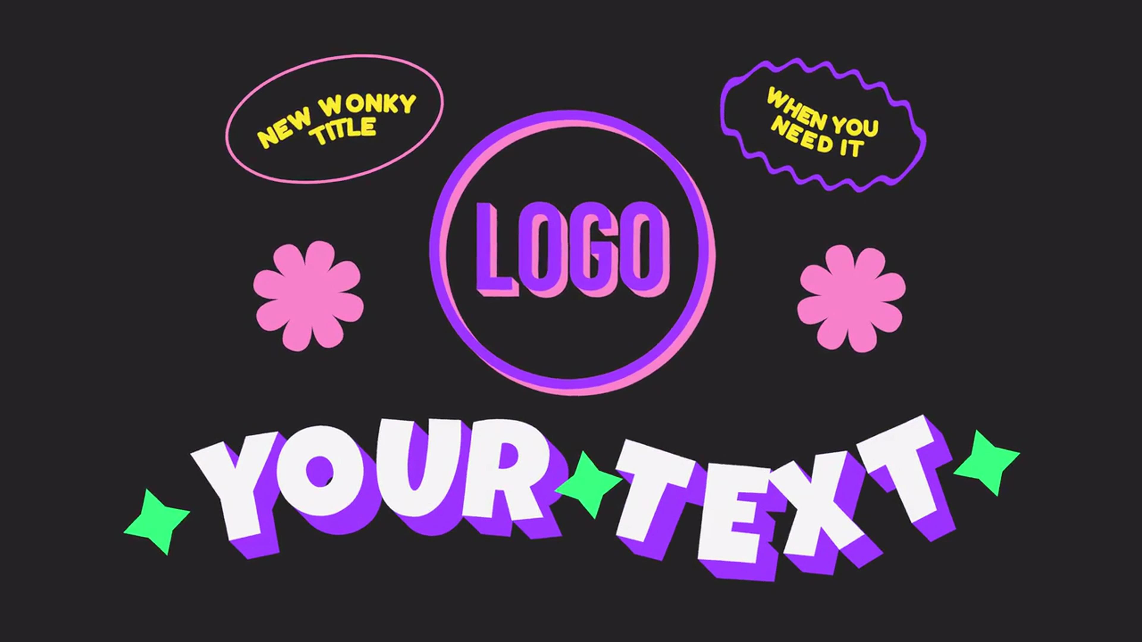 AE模板：7个多彩活力抽象都市艺术文字标题动画 Wonky Titles , sucaiwan.com