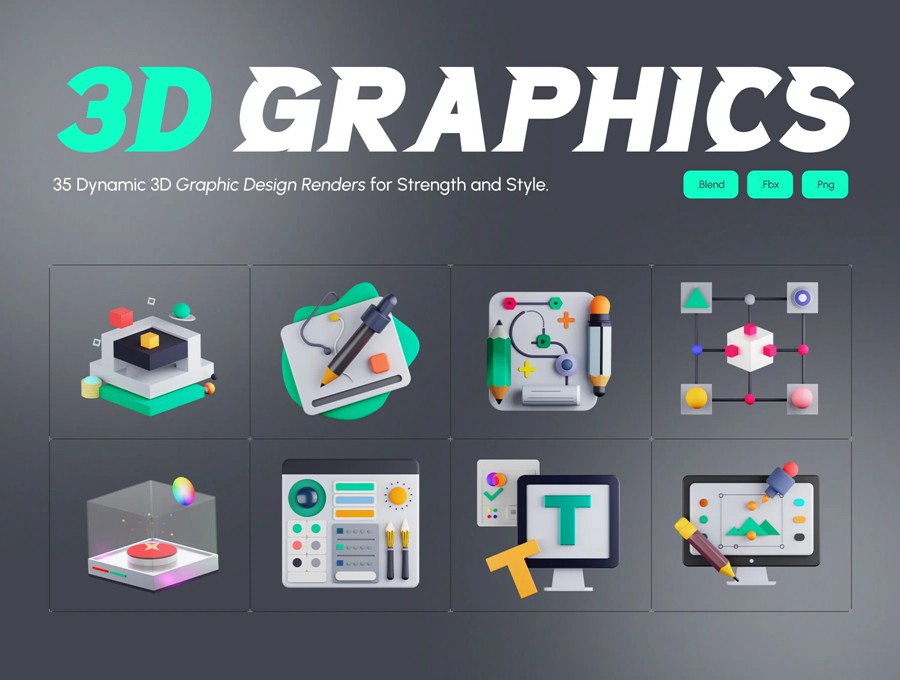 35款专业教育教学学习3D插图图标Icons设计Blender/Fbx/Png格式素材 Graphic Design 3d Render 图标素材 第1张-素材湾丨精选海外优质设计素材资源 35款专业教育教学学习3D插图图标Icons设计Blender/Fbx/Png格式素材 Graphic Design 3d Render 图标素材 sucaiwan.com