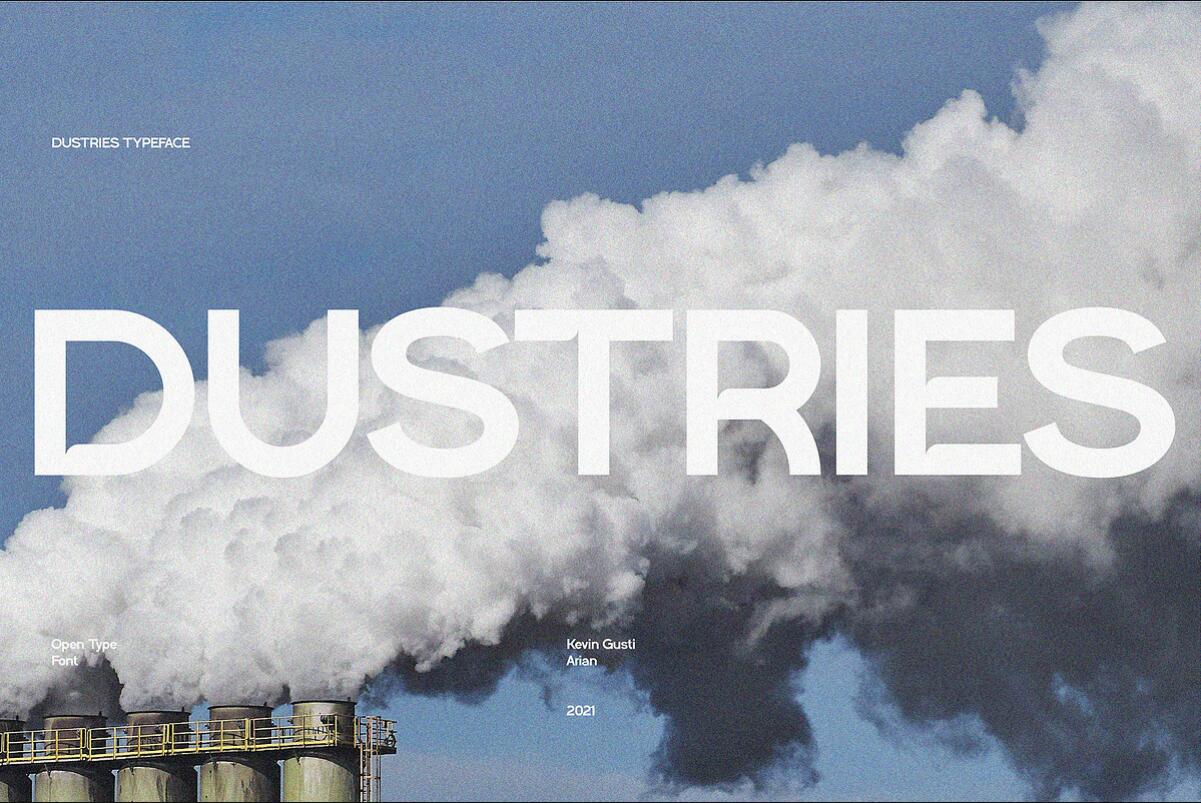 英文字体：10款现代极简工业怪诞表现力标牌导视排版印刷无衬线字体 Dustries Font , sucaiwan.com
