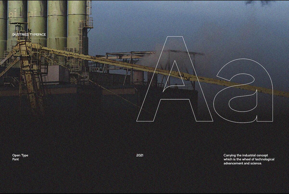 英文字体：10款现代极简工业怪诞表现力标牌导视排版印刷无衬线字体 Dustries Font , sucaiwan.com