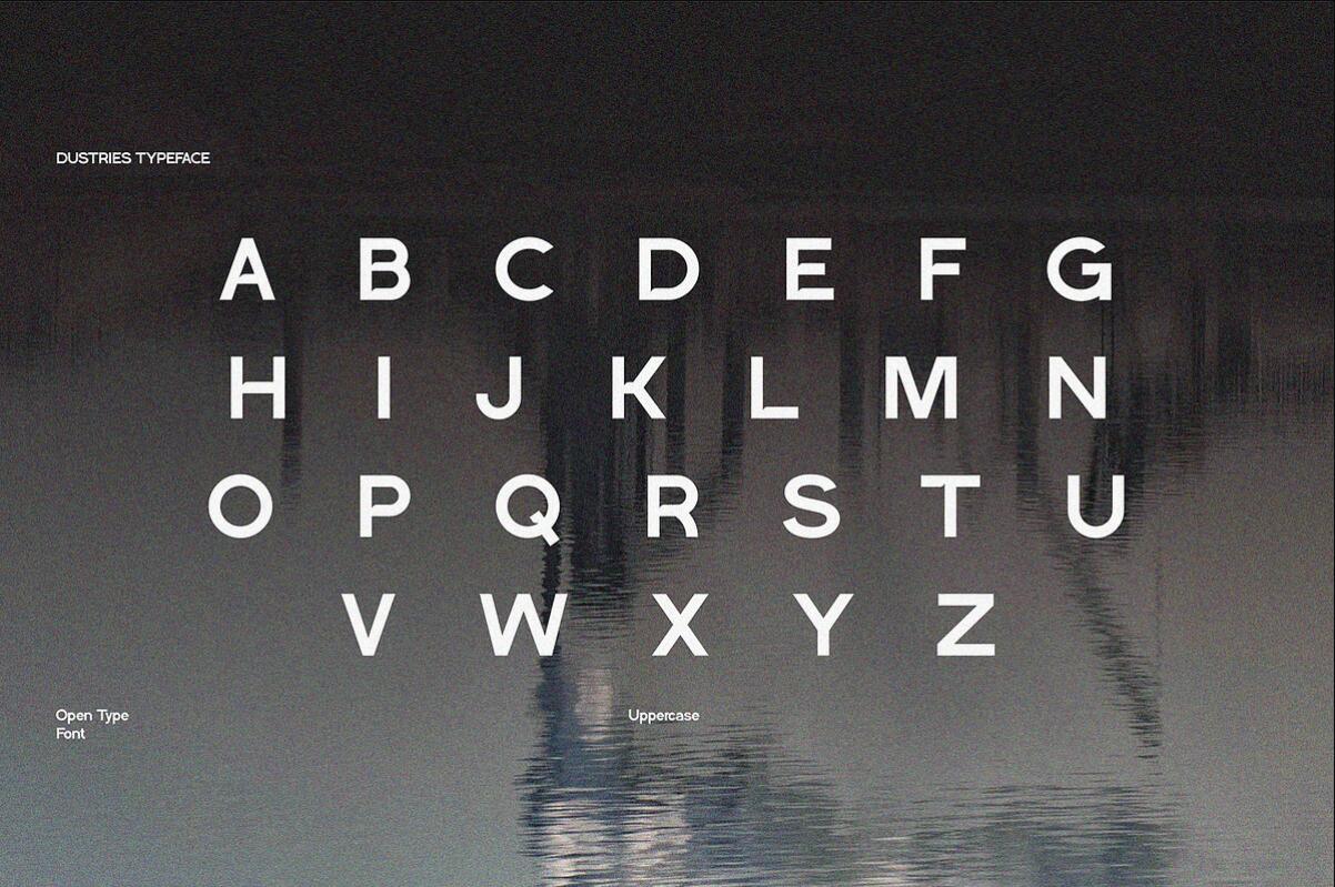 英文字体：10款现代极简工业怪诞表现力标牌导视排版印刷无衬线字体 Dustries Font , sucaiwan.com