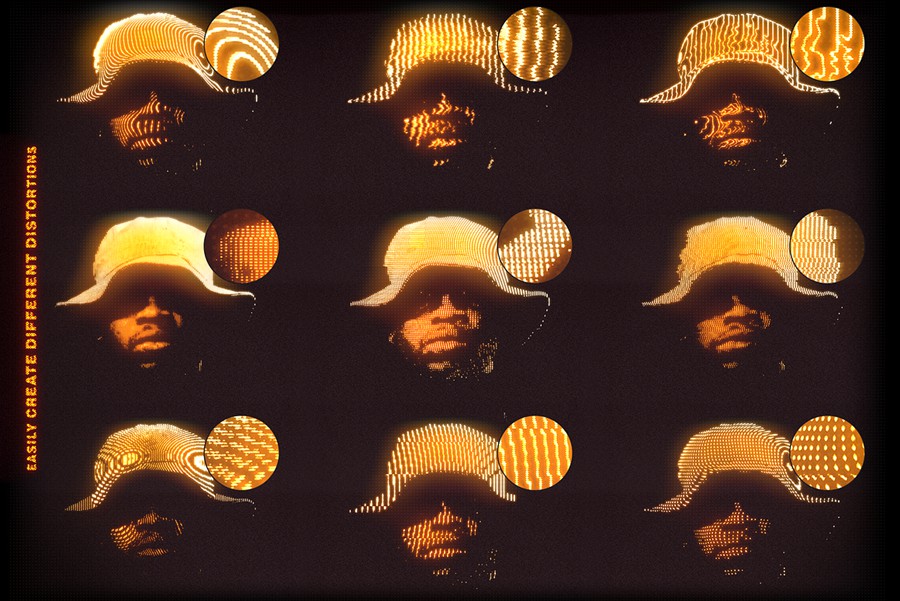复古梦幻发光毛刺模糊失真电路弯曲模拟调制视觉CRT效果Photoshop插件 Waveloq Photoshop PS Plugin , 第4张-素材湾丨精选海外优质设计素材资源 复古梦幻发光毛刺模糊失真电路弯曲模拟调制视觉CRT效果Photoshop插件 Waveloq Photoshop PS Plugin , sucaiwan.com
