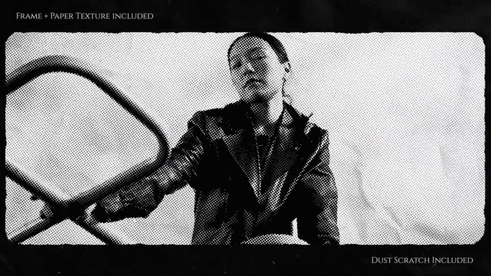 PR模板 经典半调电影帧灰尘划痕纸张纹理定格动画嘻哈风视频特效素材 Halftone Effect: Premiere Pro Effect 影视音频 sucaiwan.com