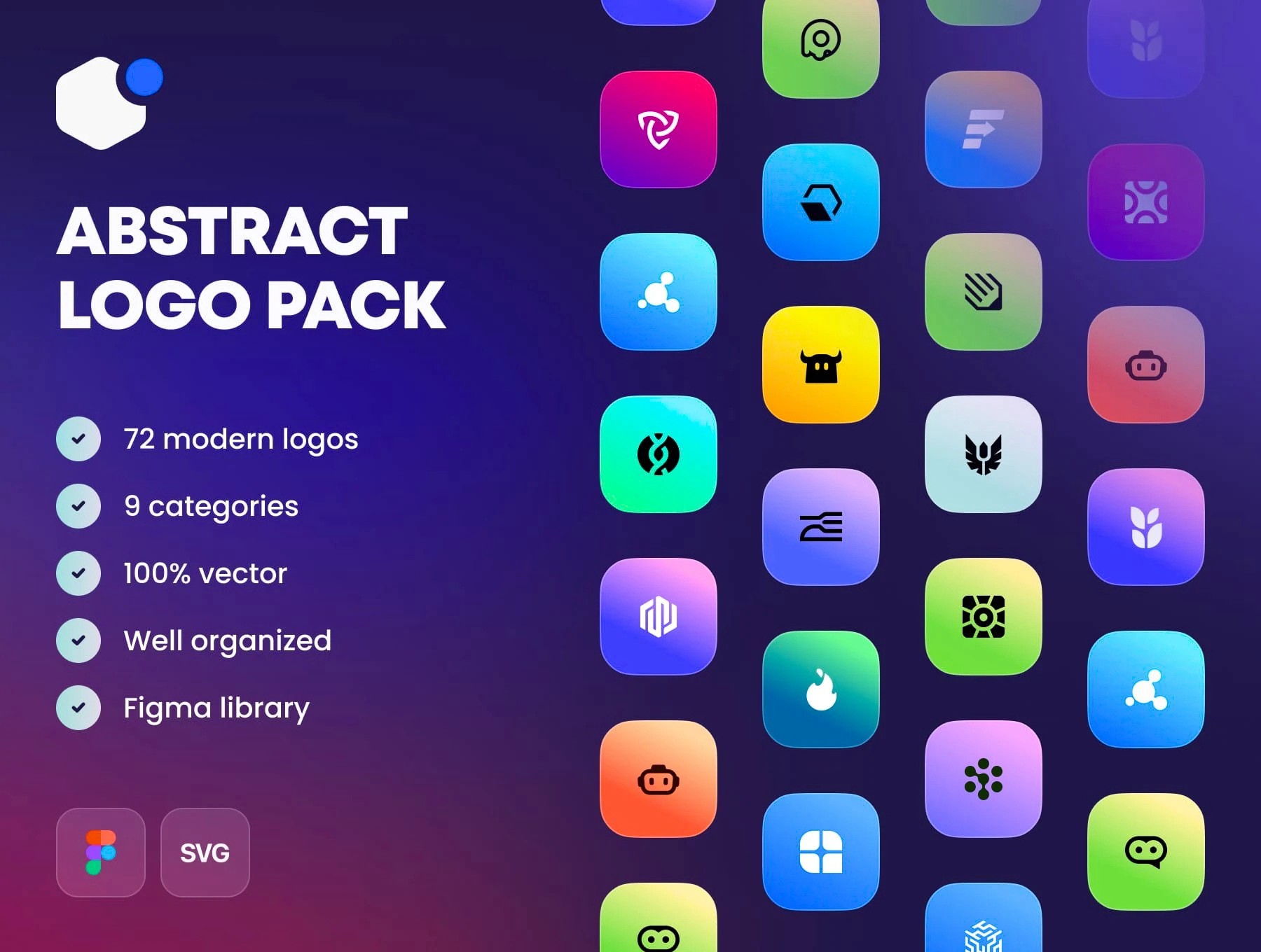 72款现代食品教育游戏人工智能多类别Icon徽标图标矢量logo图形设计套装Abstract Logo Pack 图标素材 第1张-素材湾丨精选海外优质设计素材资源 72款现代食品教育游戏人工智能多类别Icon徽标图标矢量logo图形设计套装Abstract Logo Pack 图标素材 sucaiwan.com