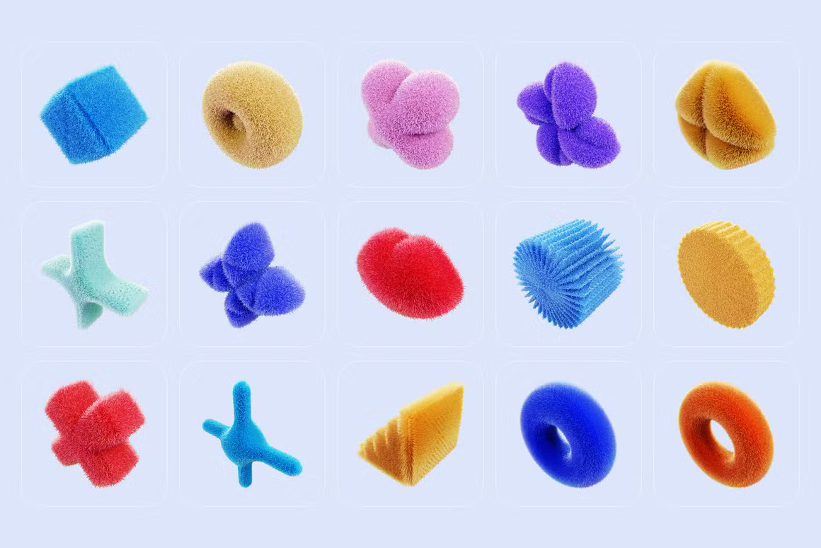 150+3D趣味多彩毛绒蓬松抽象几何艺术不规则图形PNG免扣插画插图设计套装 Fluffy 3D illustrations , 第5张-素材湾丨精选海外优质设计素材资源 150+3D趣味多彩毛绒蓬松抽象几何艺术不规则图形PNG免扣插画插图设计套装 Fluffy 3D illustrations , sucaiwan.com