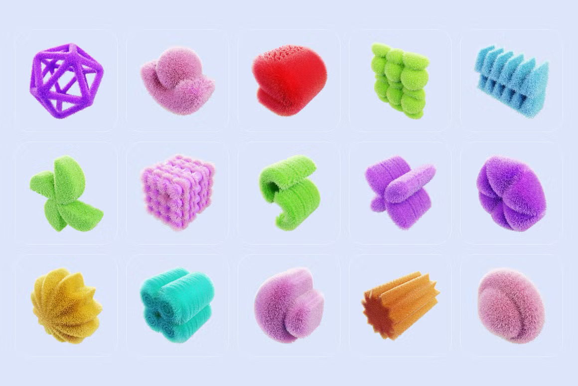 150+3D趣味多彩毛绒蓬松抽象几何艺术不规则图形PNG免扣插画插图设计套装 Fluffy 3D illustrations , 第6张-素材湾丨精选海外优质设计素材资源 150+3D趣味多彩毛绒蓬松抽象几何艺术不规则图形PNG免扣插画插图设计套装 Fluffy 3D illustrations , sucaiwan.com
