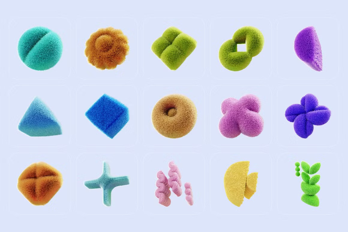 150+3D趣味多彩毛绒蓬松抽象几何艺术不规则图形PNG免扣插画插图设计套装 Fluffy 3D illustrations , 第11张-素材湾丨精选海外优质设计素材资源 150+3D趣味多彩毛绒蓬松抽象几何艺术不规则图形PNG免扣插画插图设计套装 Fluffy 3D illustrations , sucaiwan.com