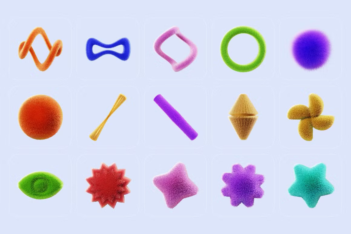 150+3D趣味多彩毛绒蓬松抽象几何艺术不规则图形PNG免扣插画插图设计套装 Fluffy 3D illustrations , 第15张-素材湾丨精选海外优质设计素材资源 150+3D趣味多彩毛绒蓬松抽象几何艺术不规则图形PNG免扣插画插图设计套装 Fluffy 3D illustrations , sucaiwan.com