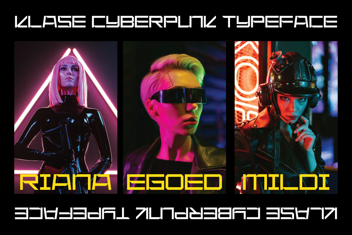 时尚赛博朋克杂志海报徽标设计装饰英文字体安装包 Klase – Cyberpunk Font 设计素材 第3张-素材湾丨精选海外优质设计素材资源 时尚赛博朋克杂志海报徽标设计装饰英文字体安装包 Klase – Cyberpunk Font 设计素材 sucaiwan.com