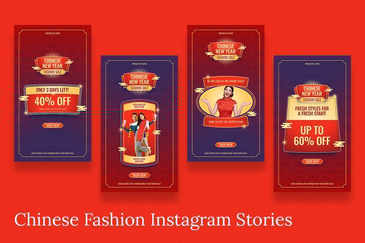 时尚新年ins风电商广告促销海报设计AI/Canva模板 Chinese New Year Sale Instagram Story & canva 幻灯图表 第4张-素材湾丨精选海外优质设计素材资源 时尚新年ins风电商广告促销海报设计AI/Canva模板 Chinese New Year Sale Instagram Story & canva 幻灯图表 sucaiwan.com