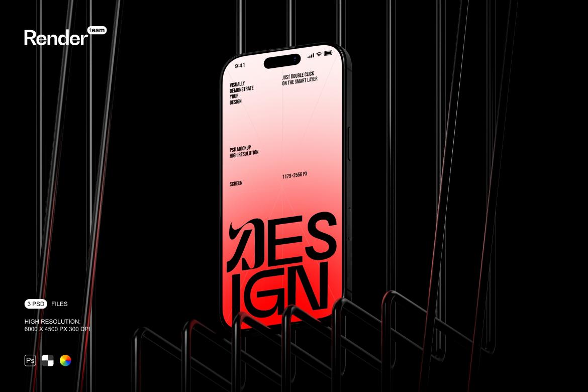 3款暗黑系工业风UI界面设计苹果iPhone 16 Pro展示效果图PS贴图样机模板iPhone 16 Pro Mockup Set 样机素材 第1张-素材湾丨精选海外优质设计素材资源 3款暗黑系工业风UI界面设计苹果iPhone 16 Pro展示效果图PS贴图样机模板iPhone 16 Pro Mockup Set 样机素材 sucaiwan.com