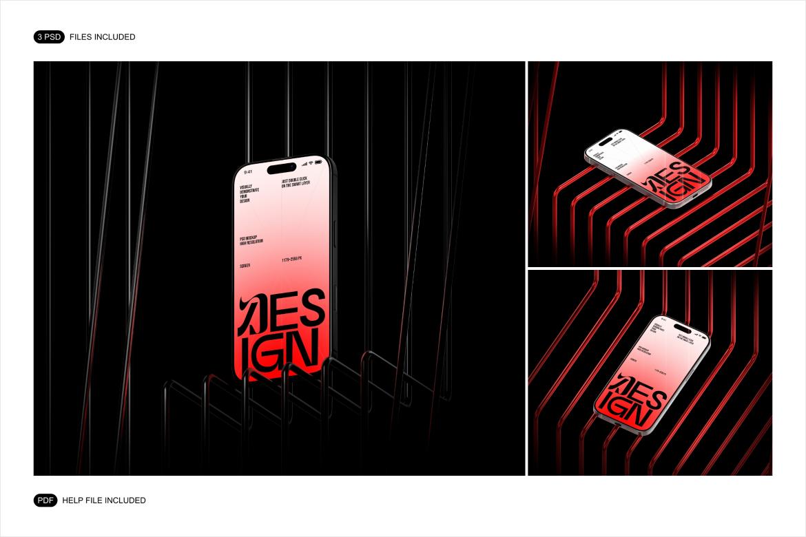 3款暗黑系工业风UI界面设计苹果iPhone 16 Pro展示效果图PS贴图样机模板iPhone 16 Pro Mockup Set 样机素材 第10张-素材湾丨精选海外优质设计素材资源 3款暗黑系工业风UI界面设计苹果iPhone 16 Pro展示效果图PS贴图样机模板iPhone 16 Pro Mockup Set 样机素材 sucaiwan.com