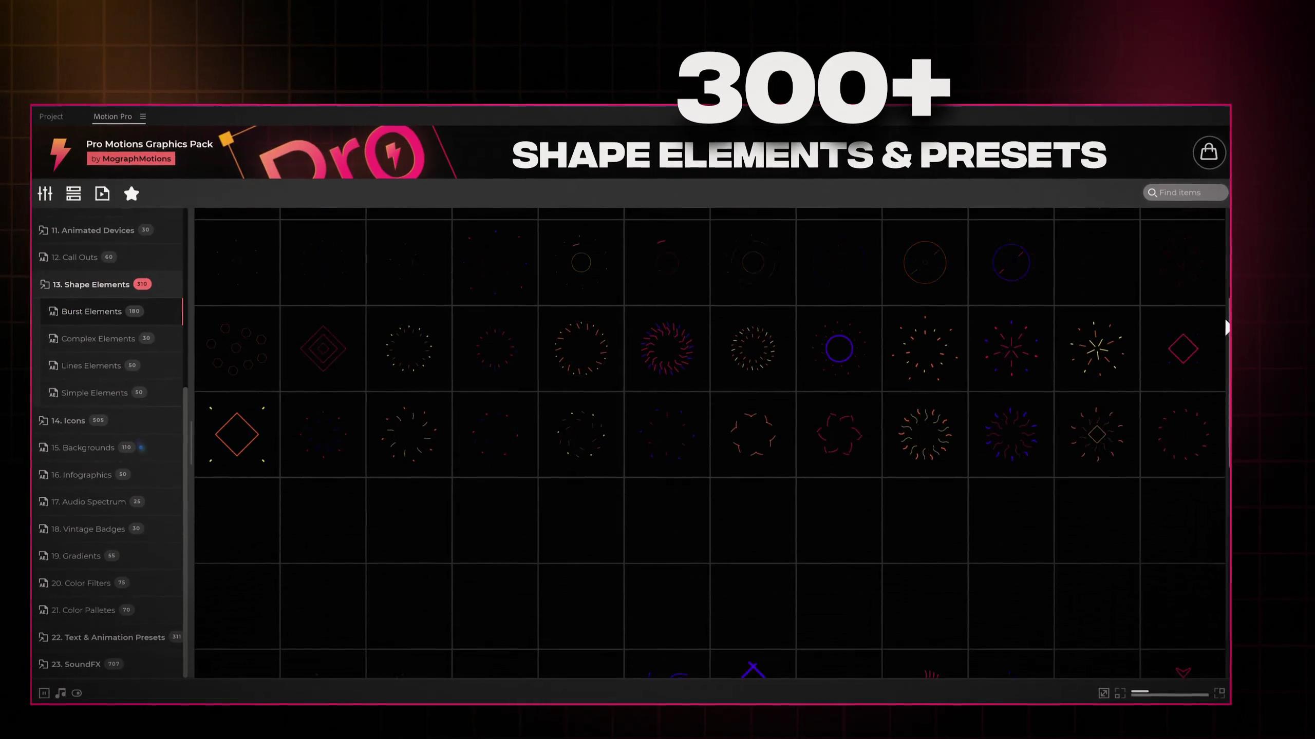 AE脚本：5000个创意文字标题图形排版视频转场开场片头动画素材包 Pro Motion Graphics Pack 影视音频 sucaiwan.com