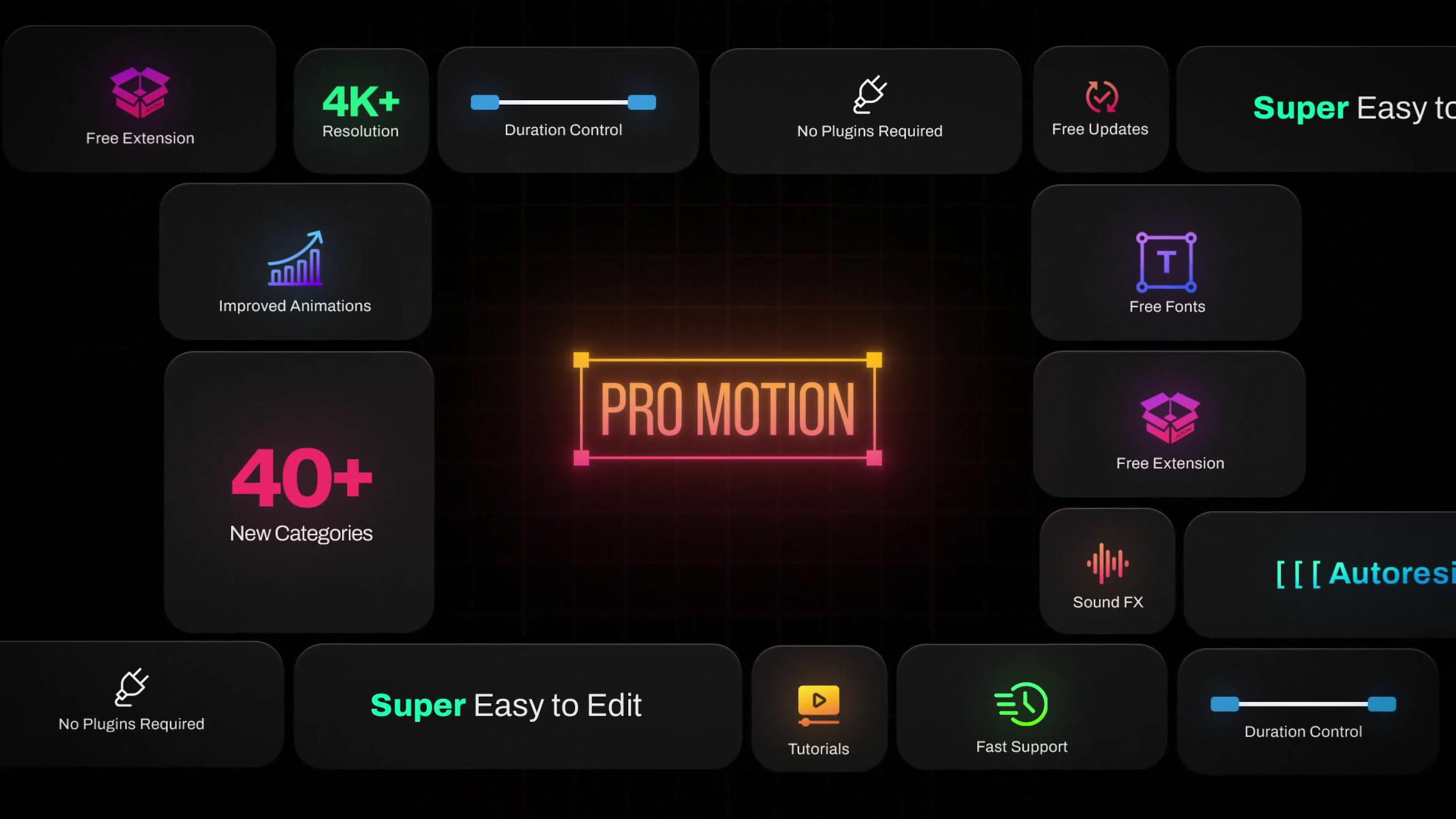 AE脚本：5000个创意文字标题图形排版视频转场开场片头动画素材包 Pro Motion Graphics Pack 影视音频 sucaiwan.com