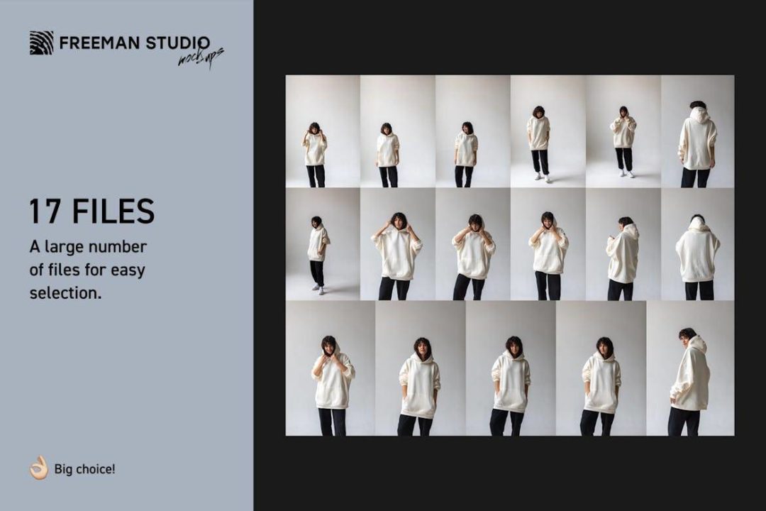17款时尚女士超大连衣帽衫卫衣LOGO印花图案设计展示贴图效果图PSD样机模板合集 Hoodie Mock-Up Set 样机素材 sucaiwan.com
