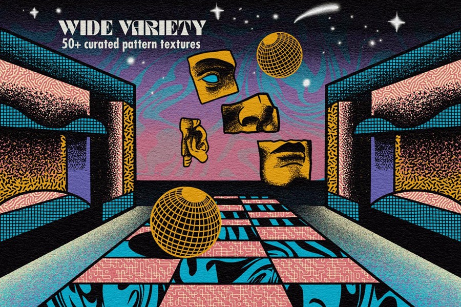 100+复古半调波浪波点流体颗粒噪点灰尘网格无缝图案Procreate笔刷预设套装RSCO TransferTone for Procreate , 第3张-素材湾丨精选海外优质设计素材资源 100+复古半调波浪波点流体颗粒噪点灰尘网格无缝图案Procreate笔刷预设套装RSCO TransferTone for Procreate , sucaiwan.com