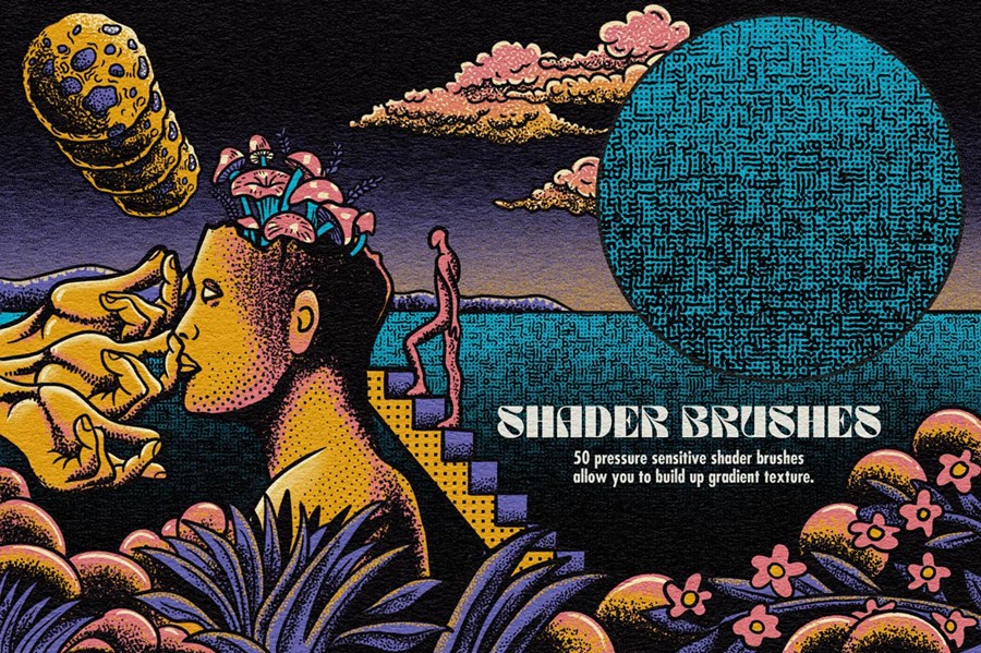 100+复古半调波浪波点流体颗粒噪点灰尘网格无缝图案Procreate笔刷预设套装RSCO TransferTone for Procreate , 第5张-素材湾丨精选海外优质设计素材资源 100+复古半调波浪波点流体颗粒噪点灰尘网格无缝图案Procreate笔刷预设套装RSCO TransferTone for Procreate , sucaiwan.com