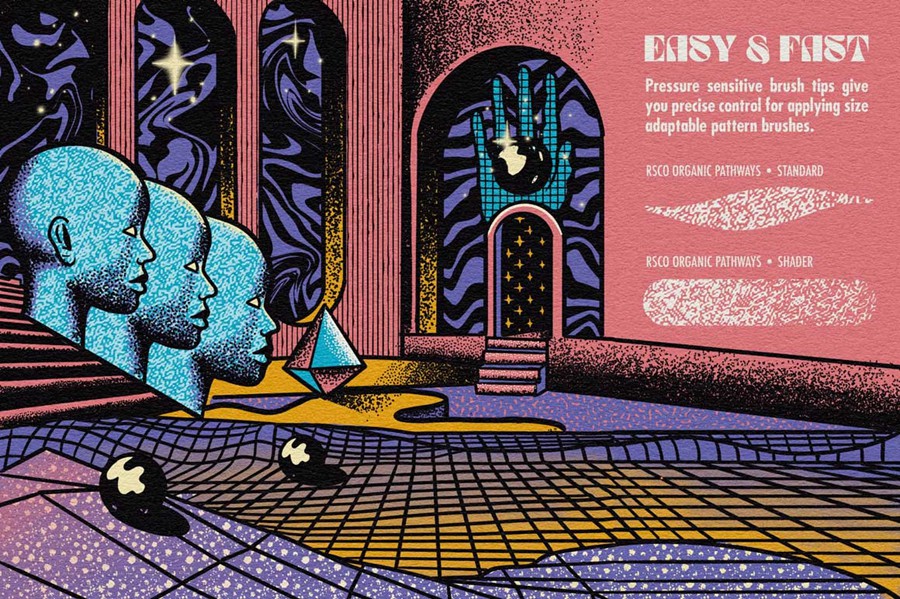 100+复古半调波浪波点流体颗粒噪点灰尘网格无缝图案Procreate笔刷预设套装RSCO TransferTone for Procreate , 第4张-素材湾丨精选海外优质设计素材资源 100+复古半调波浪波点流体颗粒噪点灰尘网格无缝图案Procreate笔刷预设套装RSCO TransferTone for Procreate , sucaiwan.com