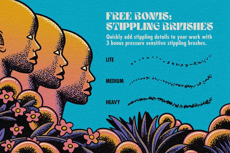 100+复古半调波浪波点流体颗粒噪点灰尘网格无缝图案Procreate笔刷预设套装RSCO TransferTone for Procreate , 第6张-素材湾丨精选海外优质设计素材资源 100+复古半调波浪波点流体颗粒噪点灰尘网格无缝图案Procreate笔刷预设套装RSCO TransferTone for Procreate , sucaiwan.com