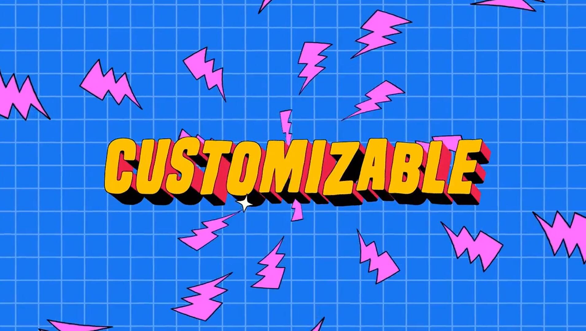 FCPX插件：复古趣味感彩色文字标题背景叠加层全屏排版场景动画 , sucaiwan.com