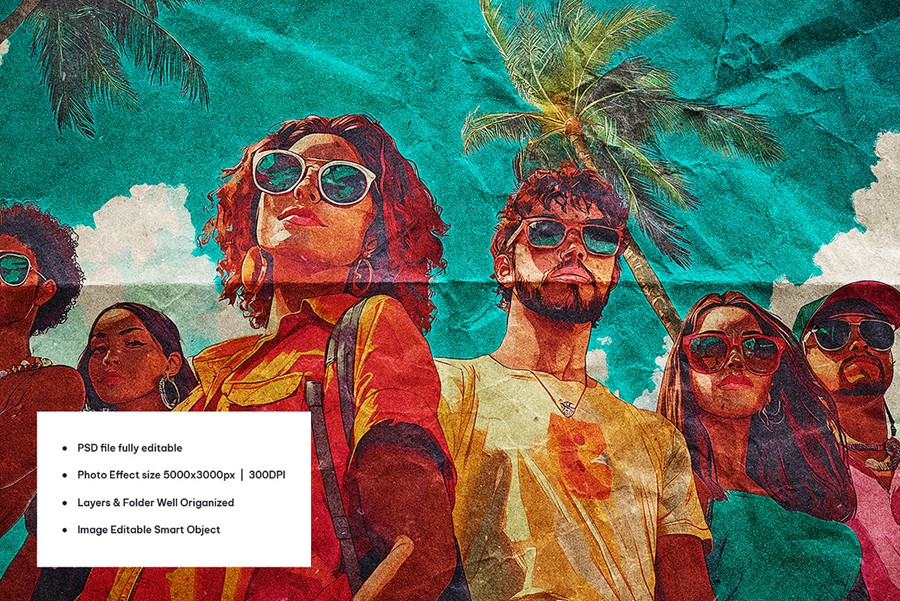 复古做旧褶皱卡通漫画照片效果PS修图特效滤镜样机模板Retro Folded Paper Photo Effect 插件预设 第5张-素材湾丨精选海外优质设计素材资源 复古做旧褶皱卡通漫画照片效果PS修图特效滤镜样机模板Retro Folded Paper Photo Effect 插件预设 sucaiwan.com