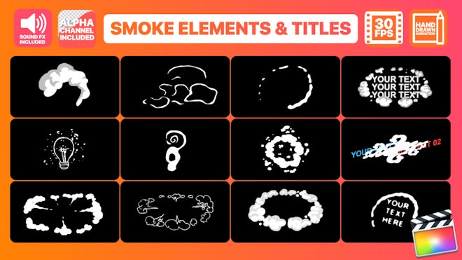 FCPX插件:200多个抽象趣味2D手绘烟雾、闪电、火焰、液体、卡通涂鸦元素背景转场 , 第14张-素材湾丨精选海外优质设计素材资源 FCPX插件:200多个抽象趣味2D手绘烟雾、闪电、火焰、液体、卡通涂鸦元素背景转场 , sucaiwan.com