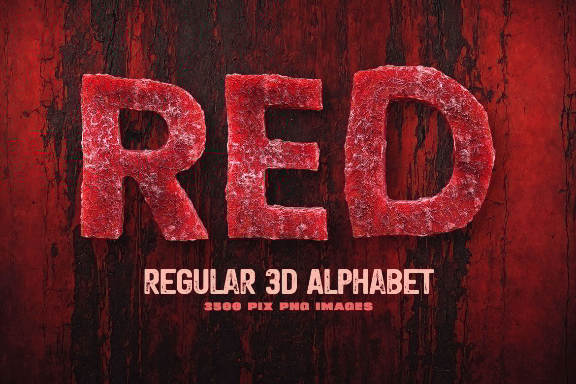 恐怖俏皮创意万圣节元素3D英文字母数字符号PNG免抠图设计素材Creepy PNG Alphabet 图片素材 sucaiwan.com