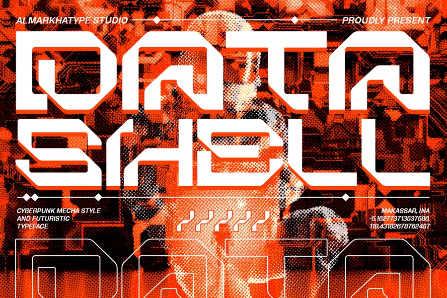 现代时尚未来科幻机甲品牌电影标题海报设计装饰英文字体安装包 Data Shell – Cyber Font 设计素材 第1张-素材湾丨精选海外优质设计素材资源 现代时尚未来科幻机甲品牌电影标题海报设计装饰英文字体安装包 Data Shell – Cyber Font 设计素材 sucaiwan.com