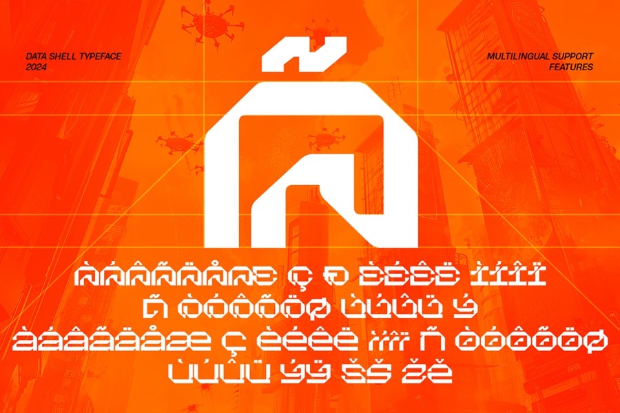 现代时尚未来科幻机甲品牌电影标题海报设计装饰英文字体安装包 Data Shell – Cyber Font 设计素材 第4张-素材湾丨精选海外优质设计素材资源 现代时尚未来科幻机甲品牌电影标题海报设计装饰英文字体安装包 Data Shell – Cyber Font 设计素材 sucaiwan.com