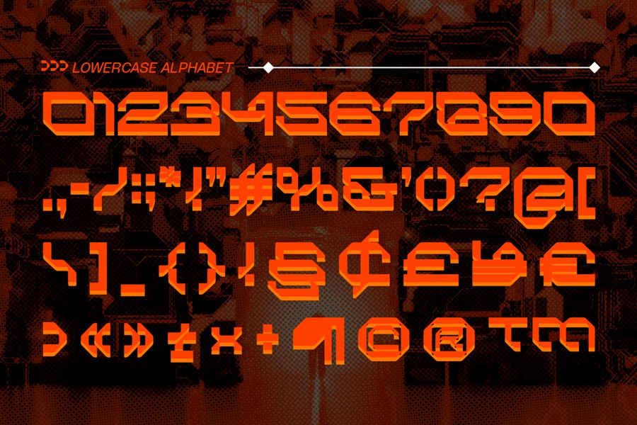 现代时尚未来科幻机甲品牌电影标题海报设计装饰英文字体安装包 Data Shell – Cyber Font 设计素材 第11张-素材湾丨精选海外优质设计素材资源 现代时尚未来科幻机甲品牌电影标题海报设计装饰英文字体安装包 Data Shell – Cyber Font 设计素材 sucaiwan.com